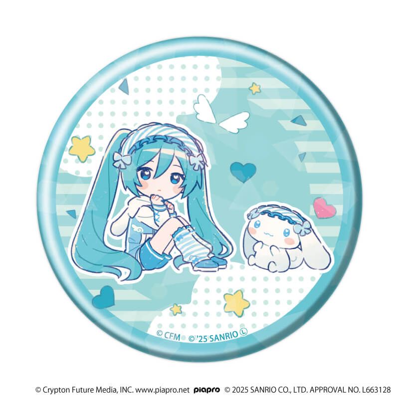 初音ミク×シナモロール｜ホログラム缶バッジ(57mm)「初音ミク