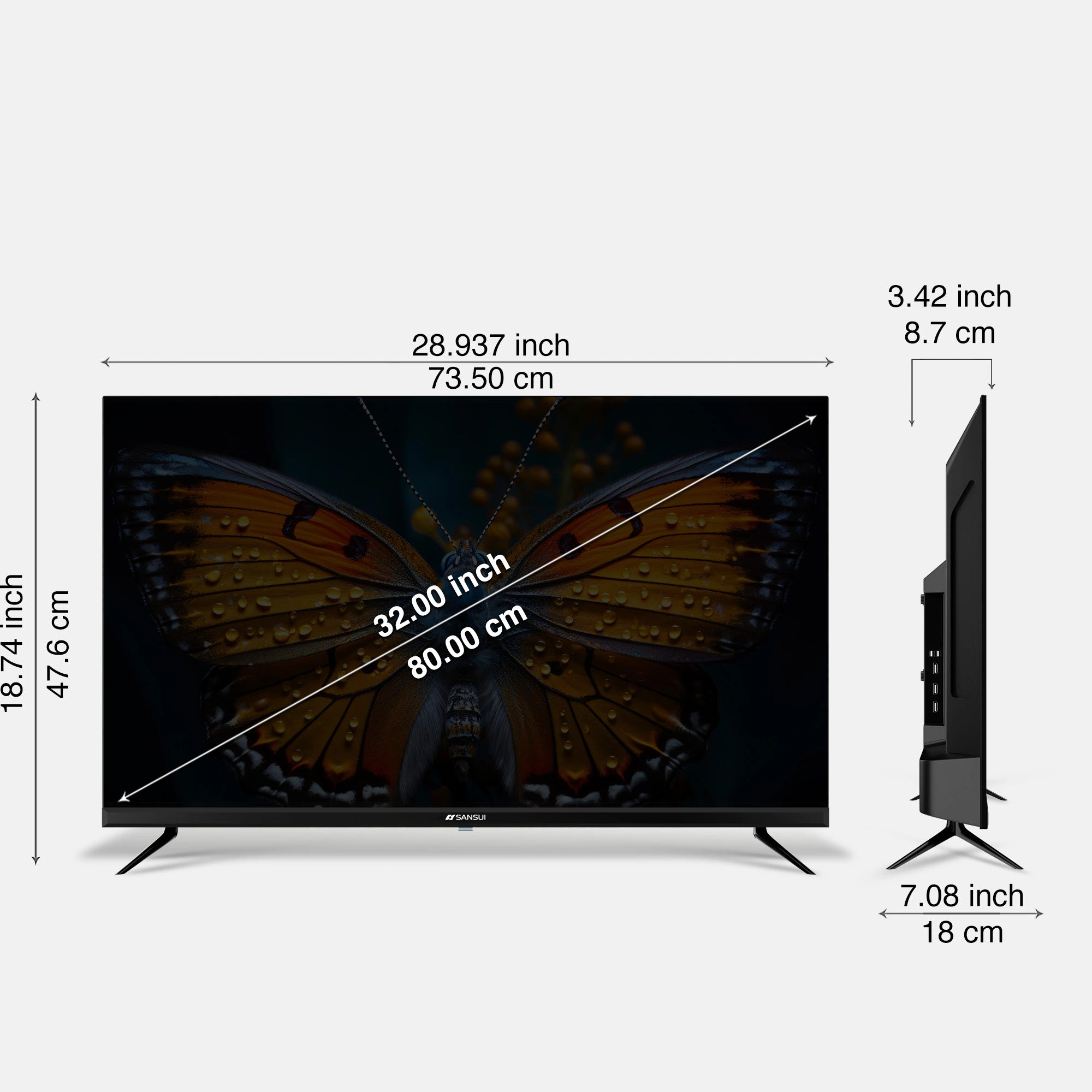 Sansui 32 Inch HD Google TV | Smart QLED TV with Voice Control