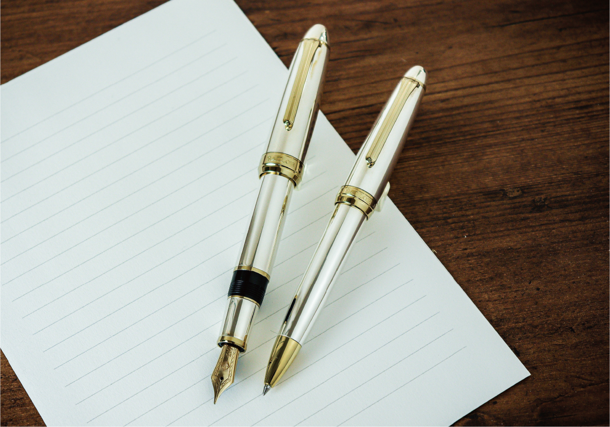 Sailor 18K スターリングシルバー軸 万年筆 稀少品 Sailor 18K