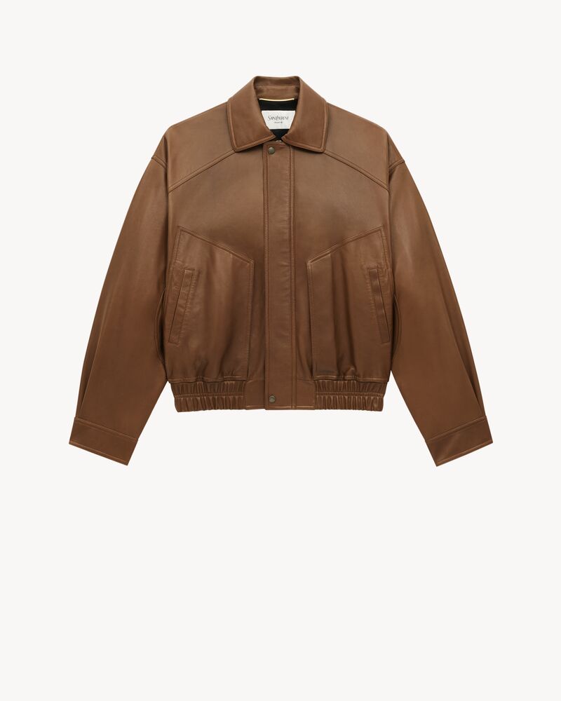 bomber jacket in suede in Brown | Saint Laurent | YSL EN-US