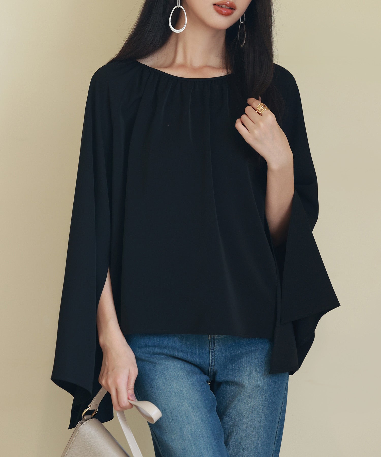 スリットフレアスリーブブラウスsdp0165 ブラック – [公式]SAISON DE