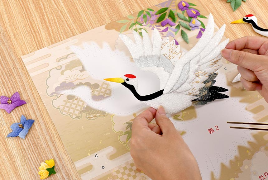 布押絵・壮麗夫婦鶴｜株式会社さくらほりきり