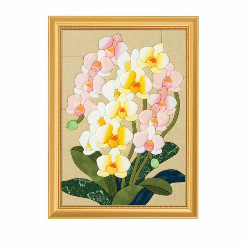 和紙のちぎり絵胡蝶蘭（額こみ）