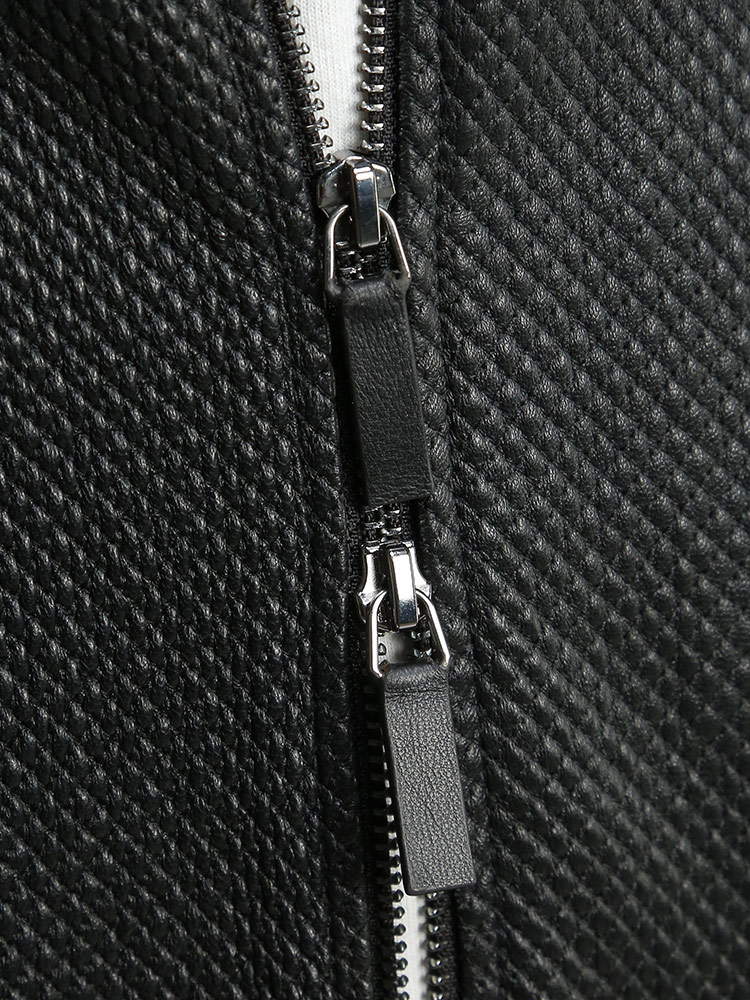 ARMANI エンポリオアルマーニ レザー ジャケット 羊革 ロゴプレート 50