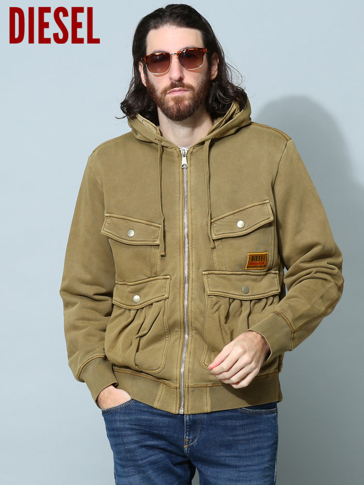 DIESEL (ディーゼル) フルジップ スウェット ジャケット J-STOL