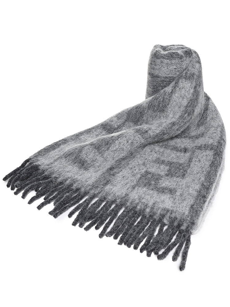 FENDI (フェンディ) ロゴプリント アルパカ ウール マフラー