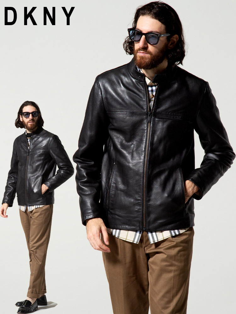 DKNY (ダナキャラン ニューヨーク) レザー フルジップ ライダース