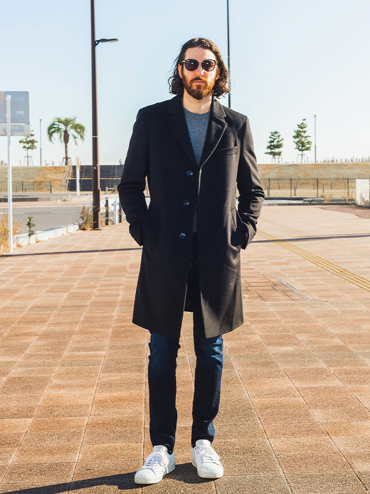 HUGO BOSS (ヒューゴボス) カシミヤ混 シングル チェスターコート