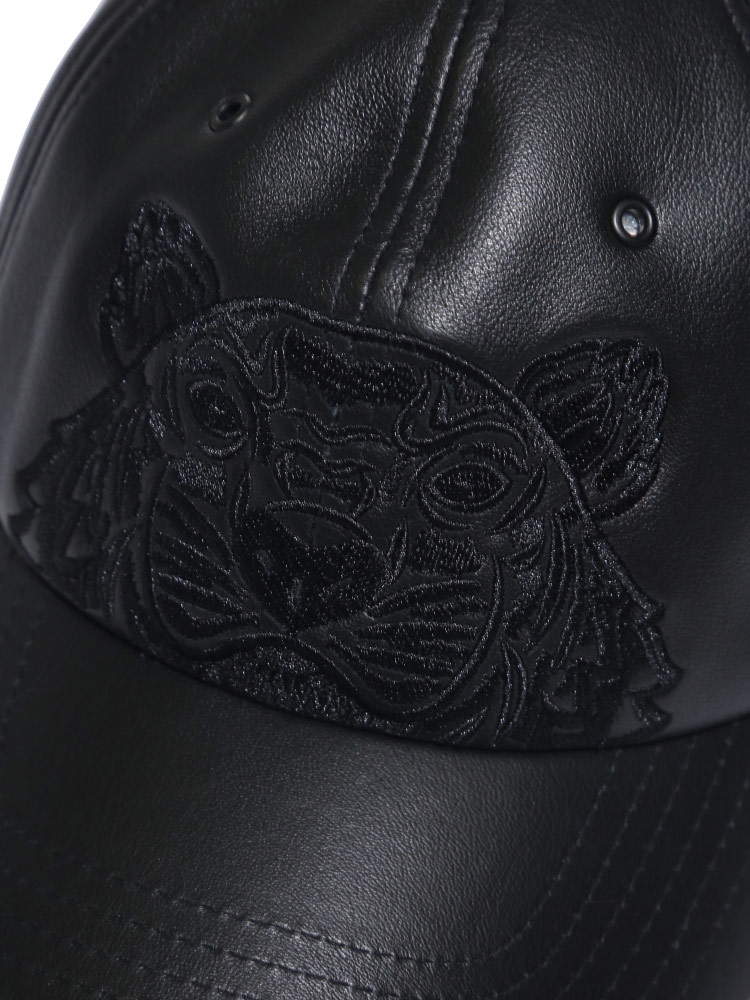 KENZO (ケンゾー) レザー タイガー刺繍 キャップ LEATHER TIGER