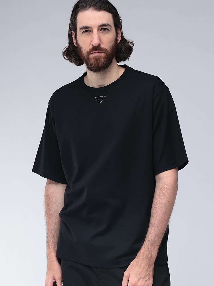 PRADA(プラダ) / Tシャツ/BLK/半袖カットソー/無地TEE/ブラック/黒