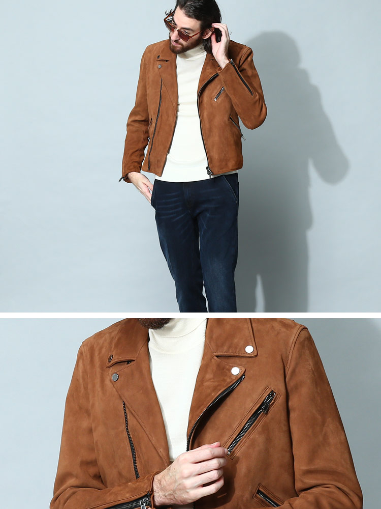 TAGLIATORE (タリアトーレ) スエード ダブルジップ ライダース