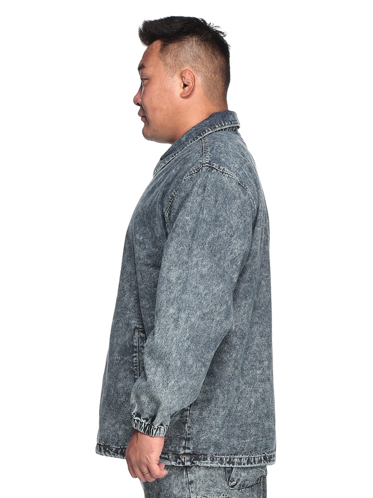 デニムコーチジャケット ウォッシュ加工 フルボタン アウター ブルゾン