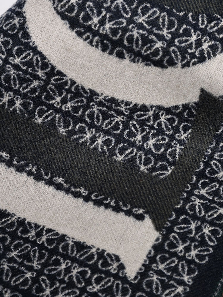 LOEWE (ロエベ) カシミヤ混 総柄 マフラー LELF606257X51 メンズ