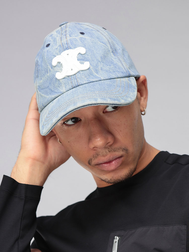 AMIRI (アミリ) ロゴ 刺繍 レザーバックル ベースボール キャップ MA