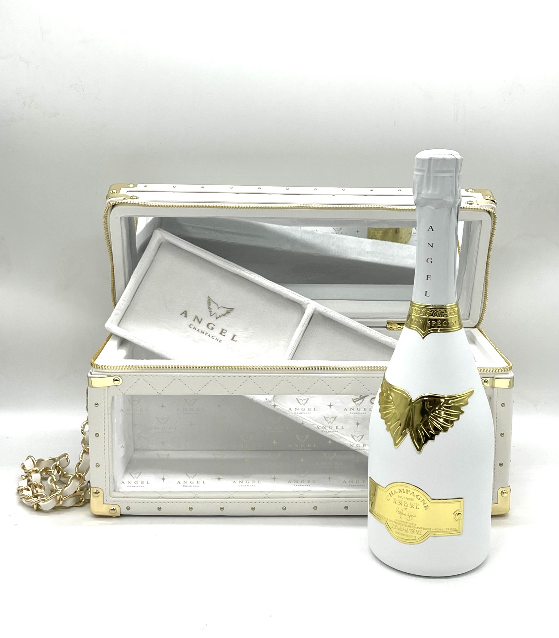 エンジェル シャンパン ロゼ ホワイトホリディ イエロー レザージップ