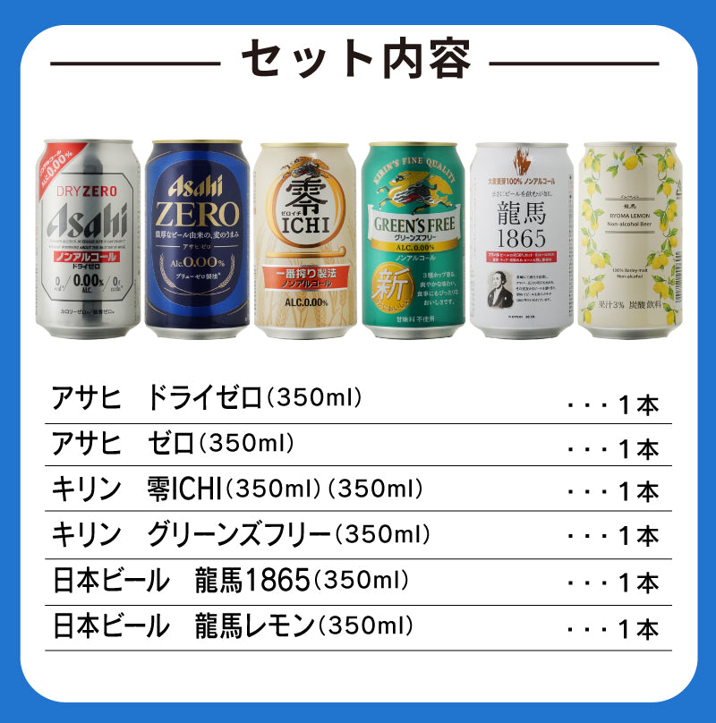 ノンアルコールビール 詰め合わせ 350ml 缶 合計6本セット – 酒匠さんそう