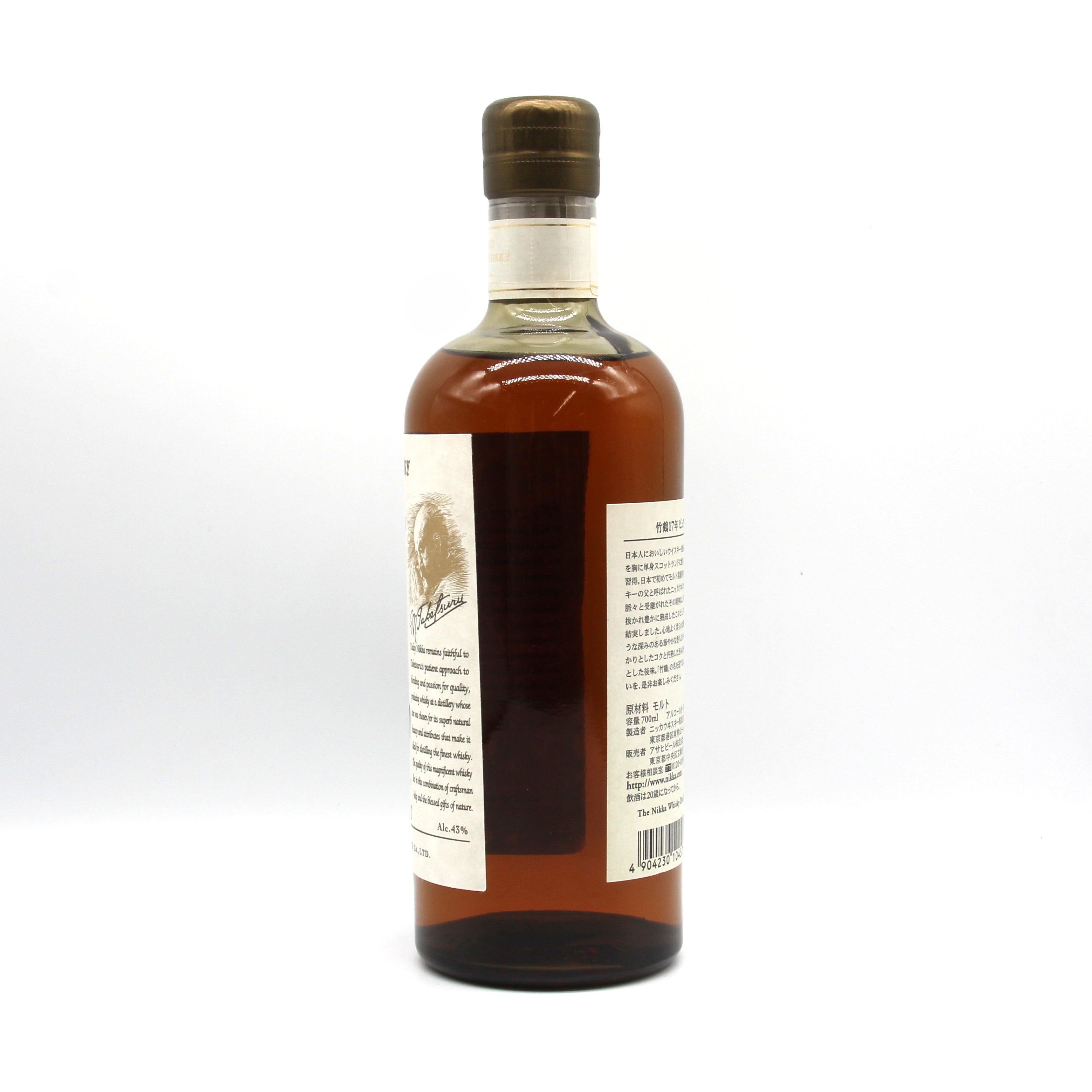 ニッカ ウイスキー ピュアモルト 竹鶴 17年 スリムボトル 旧ラベル 43