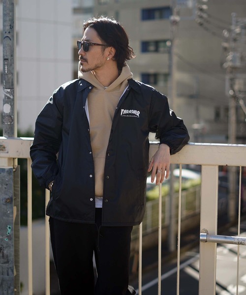 コーチジャケット VANSON × AMERICAN BASS ナイロン コーチジャケット