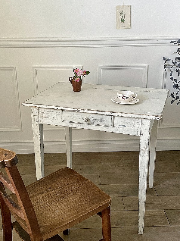 フランス アンティーク サイドテーブル ヨーロッパ 白 マーケット