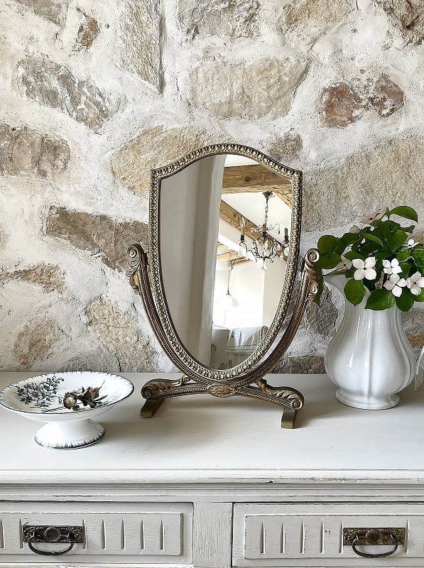 希少！！美しい花杢の古いフランス製「スタンドミラー」 【公式通販】