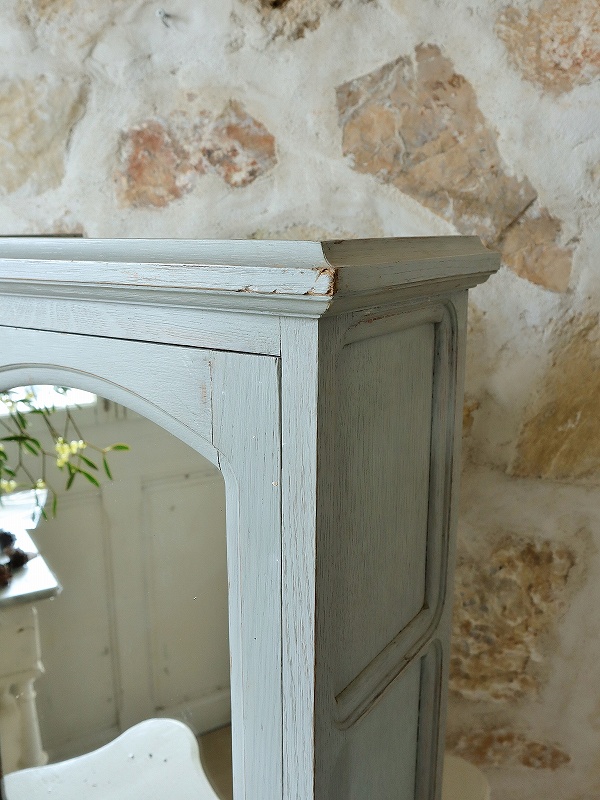 1940年代のアンティーク ガラスキャビネット（グレー） フランス