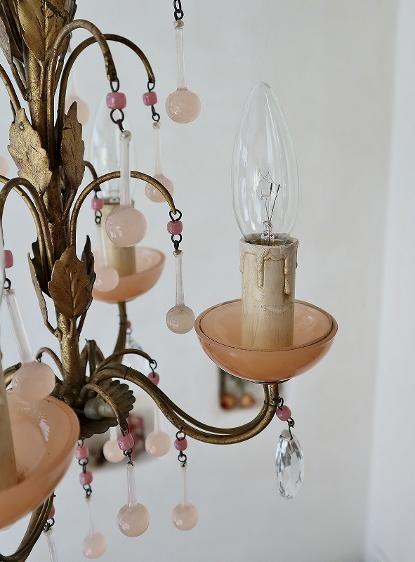 フランス アンティーク ピンク・ムラーノガラスの小さな可愛いミニ