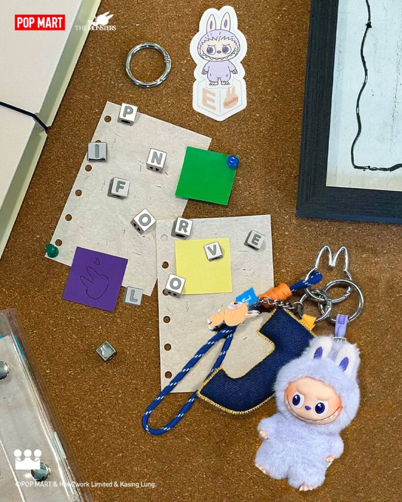 ポップマートラブブpin for love イニシャル【R】ラブブ ラブブ PIN