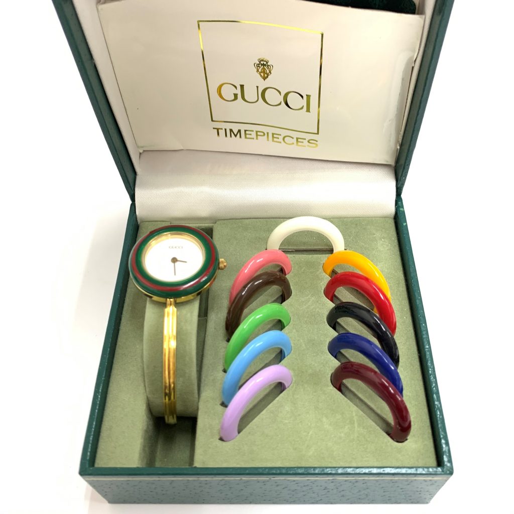 グッチ 11/12.2 チェンジベゼル ゴールド 不動 グリーンベゼルのみ