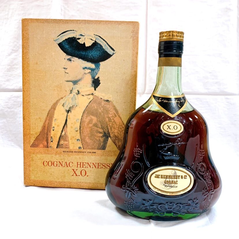 超希少！ヘネシーXO 45年もの 金キャップ グリーンボトル【証紙 従価税
