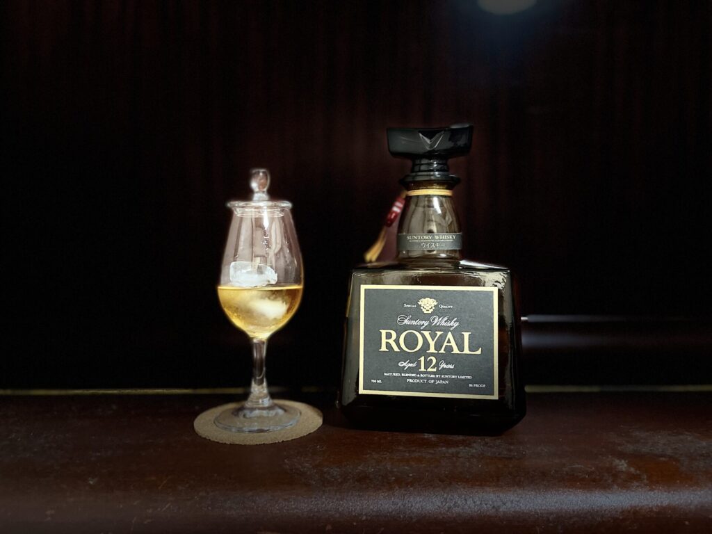 サントリーウイスキー ローヤル12年 スリム瓶 黒ラベル レトロボトル