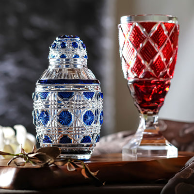 島津薩摩切子】復元 蓋付壺 – ㈱島津興業 島津薩摩切子