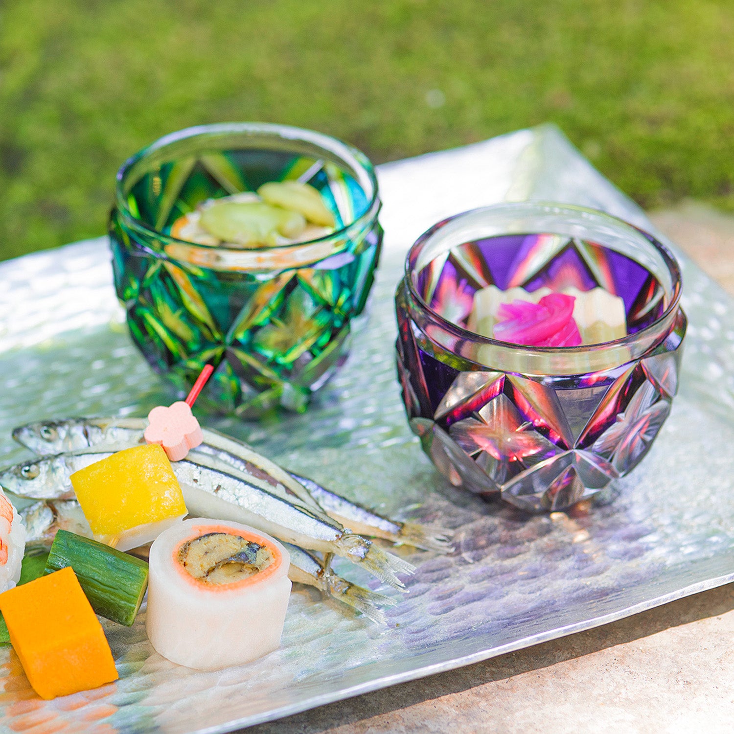 クリスタルグラス 祥風切子 ガラスボウルセット フルーツボール 6点