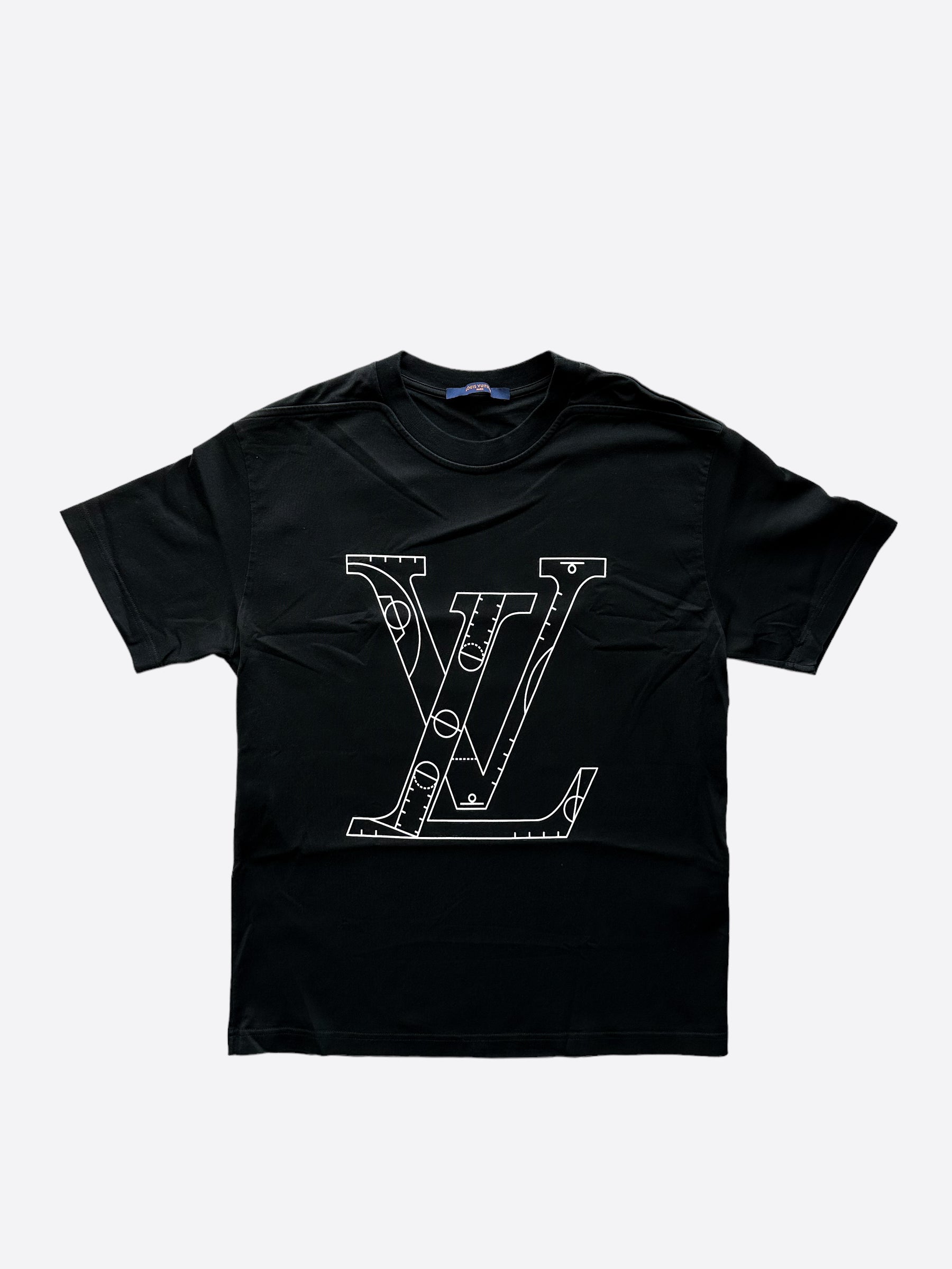 Louis Vuitton NBA Black Embroidered Logo T-Shirt – Savonches