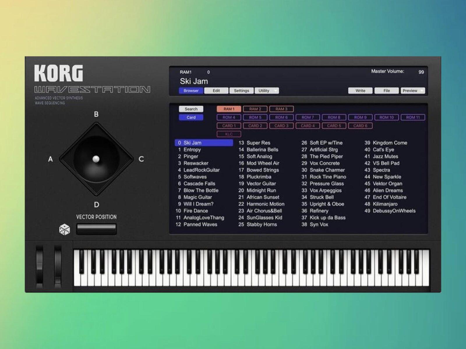 KORG『WAVESTATION』実機のベクトル合成システムを完全再現した