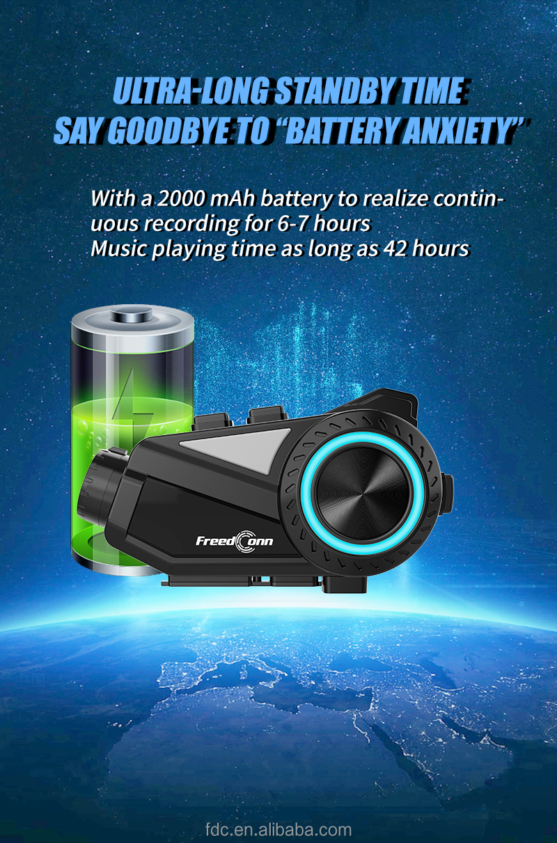 FreedConn R3 Pro Motorcycle Bluetooth Headset - Noise Cancelling