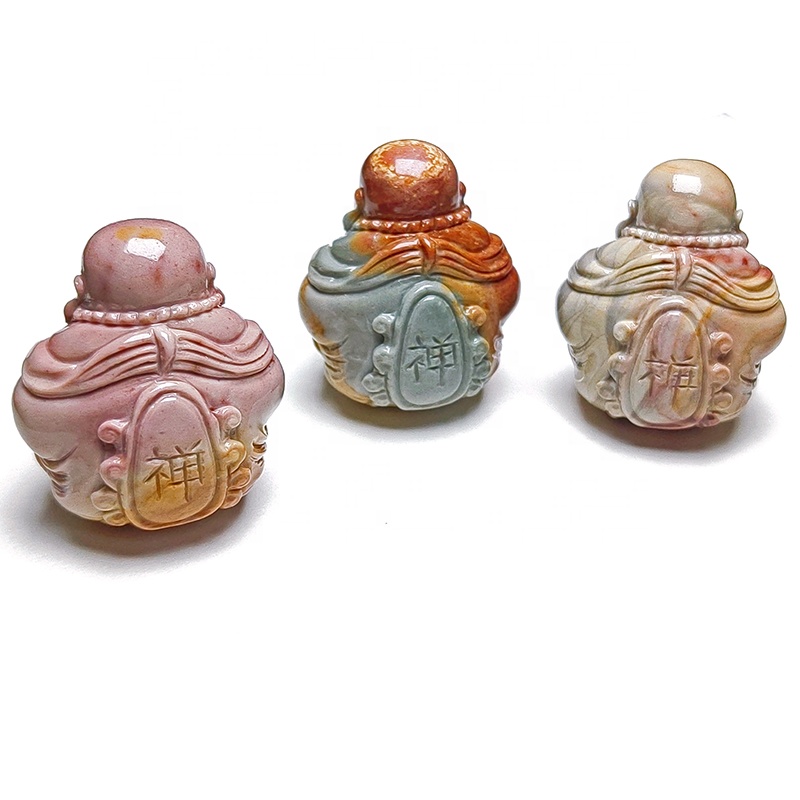 アラシャナ瑪瑙彫刻 ハッピーブッダ像 小型ヒーリングクリスタル