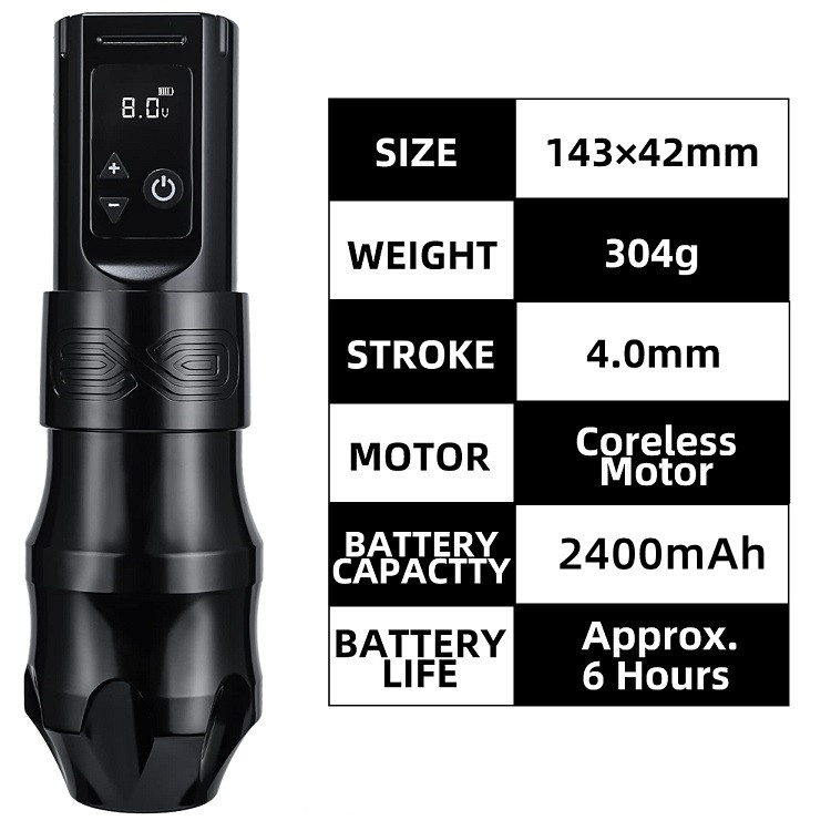 XNET Moteng E X O 4mm Stroke Tattoo Gun - Wireless & Powerful