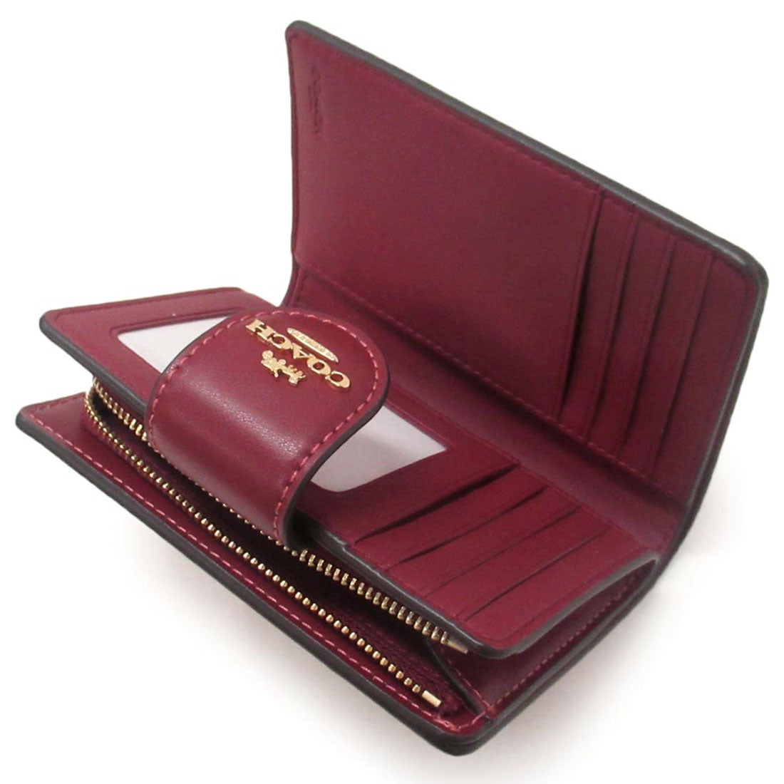 個数限定赤札 coachコーチストロベリープリントミディアム二つ折り財布