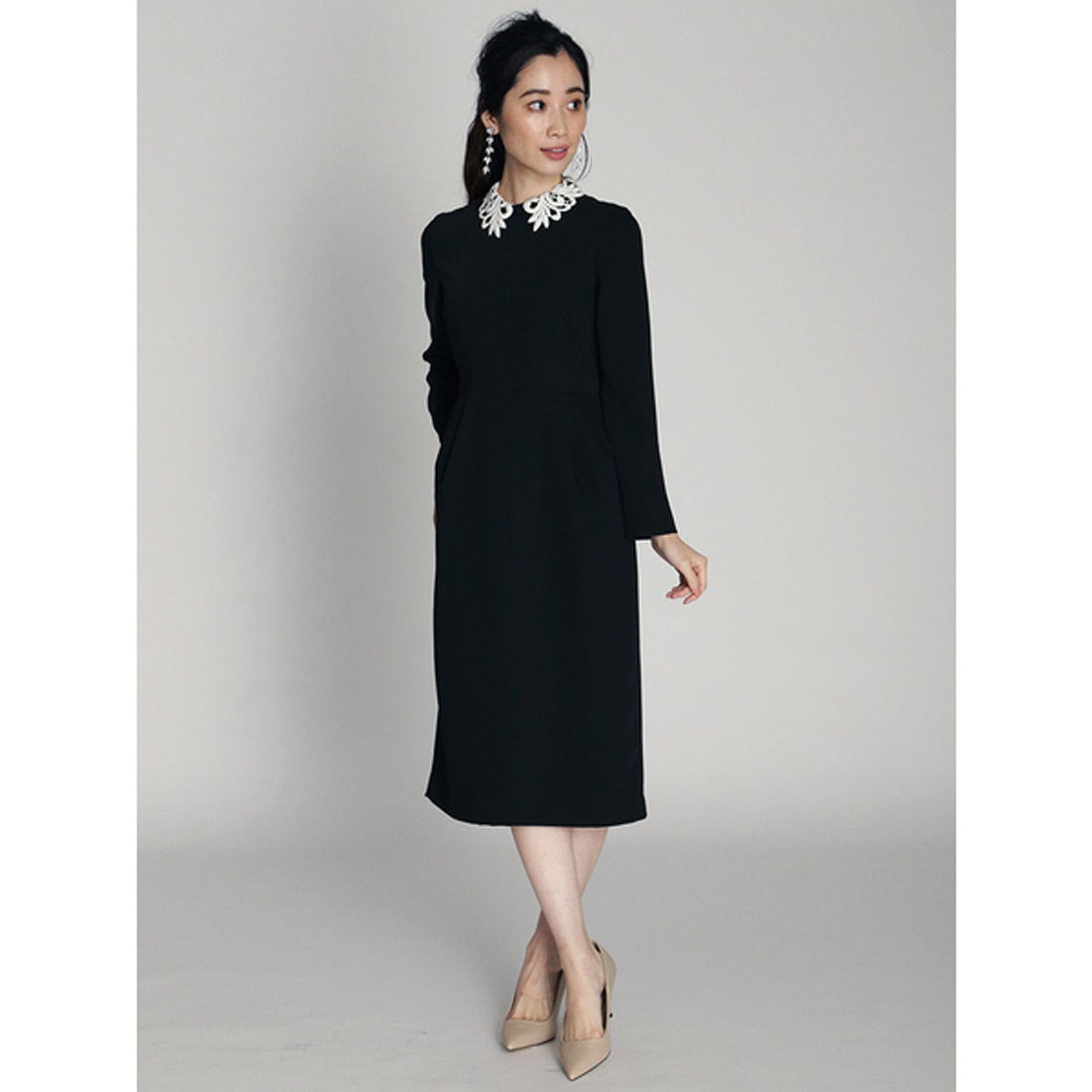 セルフォード レースワンピース ブラック ブラック レースケープ