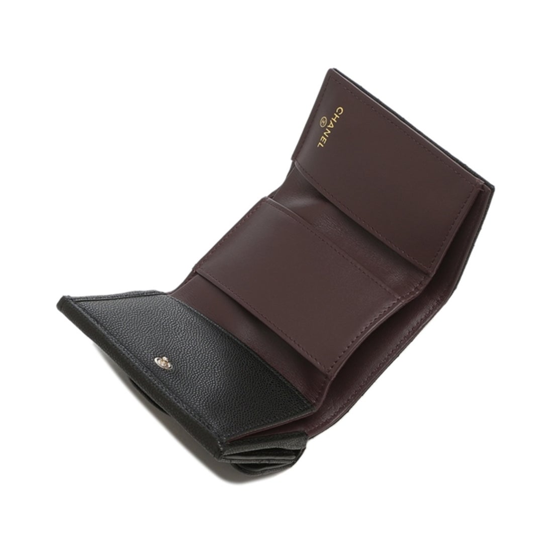 シャネル CHANEL 三つ折り財布 マトラッセ ゴールド金具 ミニ財布