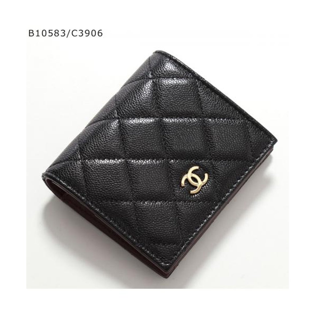 CHANEL ブラックレザー 二つ折り財布 【公式通販】