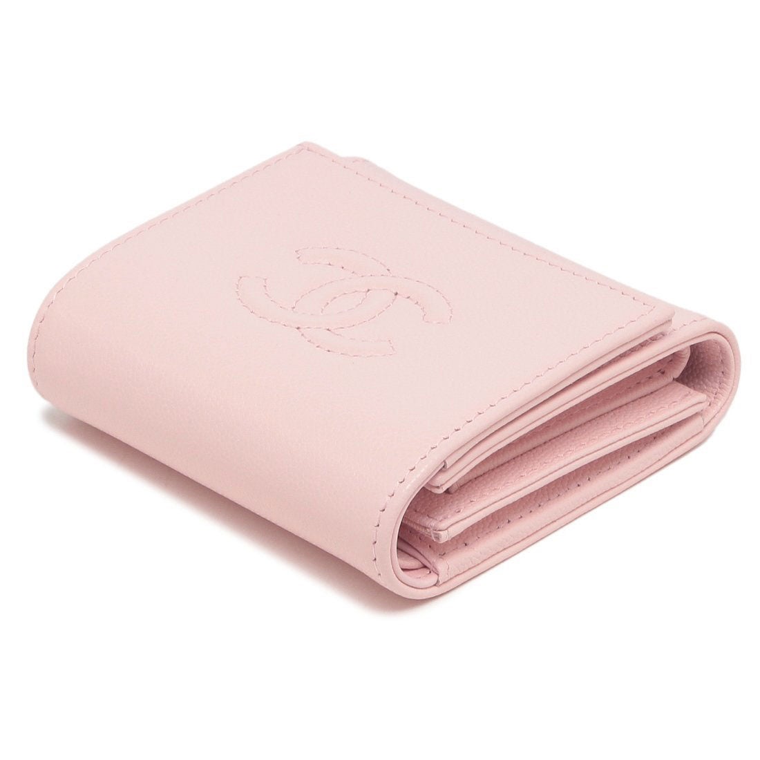 シャネル CHANEL 二つ折り財布 ミニ財布 CCマーク ココマーク ピンク