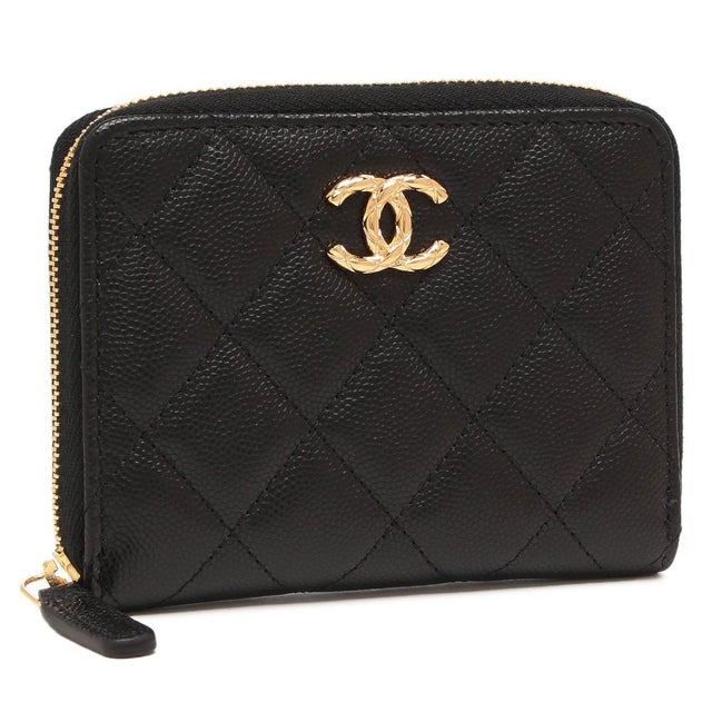 シャネル CHANEL 三つ折り財布 マトラッセ ゴールド金具 ミニ財布