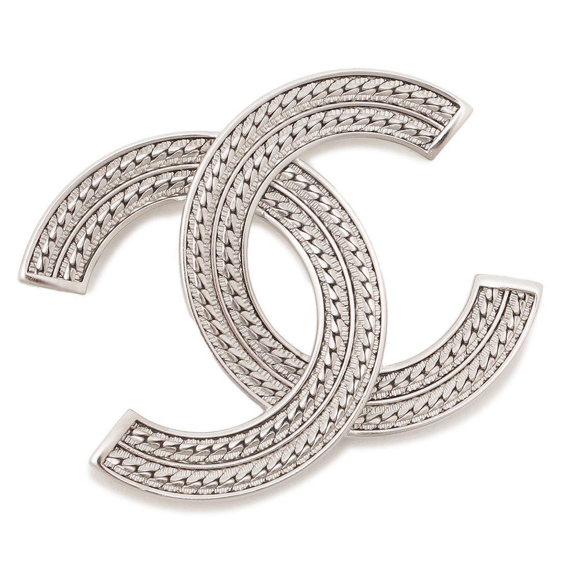 CHANEL シャネル メタル シルバー ブローチ CCロゴ