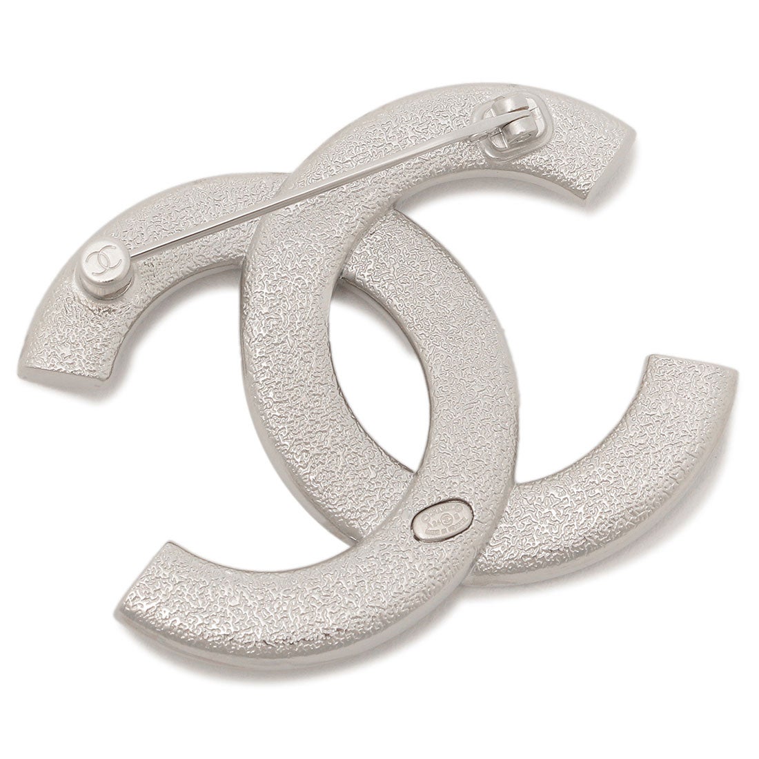 CHANEL シャネル メタル シルバー ブローチ CCロゴ