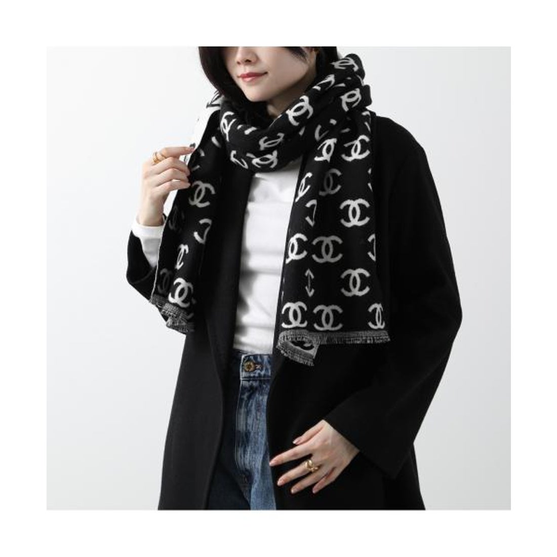 未使用級✨シャネル カシミヤ100% マフラー ストール ココマーク バイ