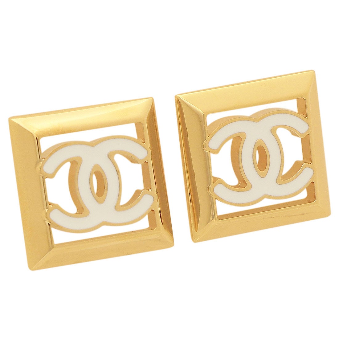 シャネル CHANEL ピアス ココマーク CCマーク ゴールド ホワイト