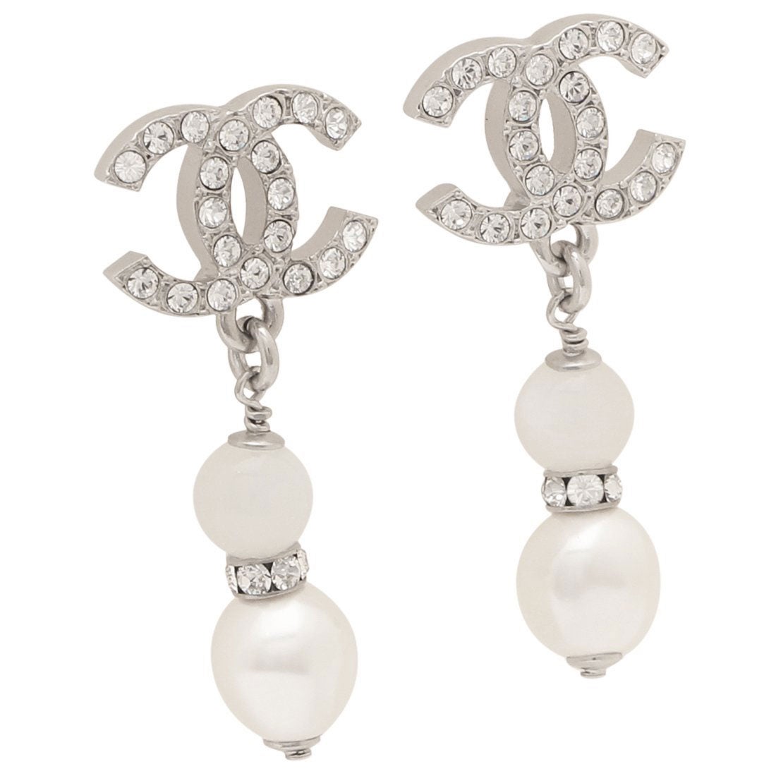 シャネル CHANEL ピアス イヤリング シルバー ココマーク ビジュー