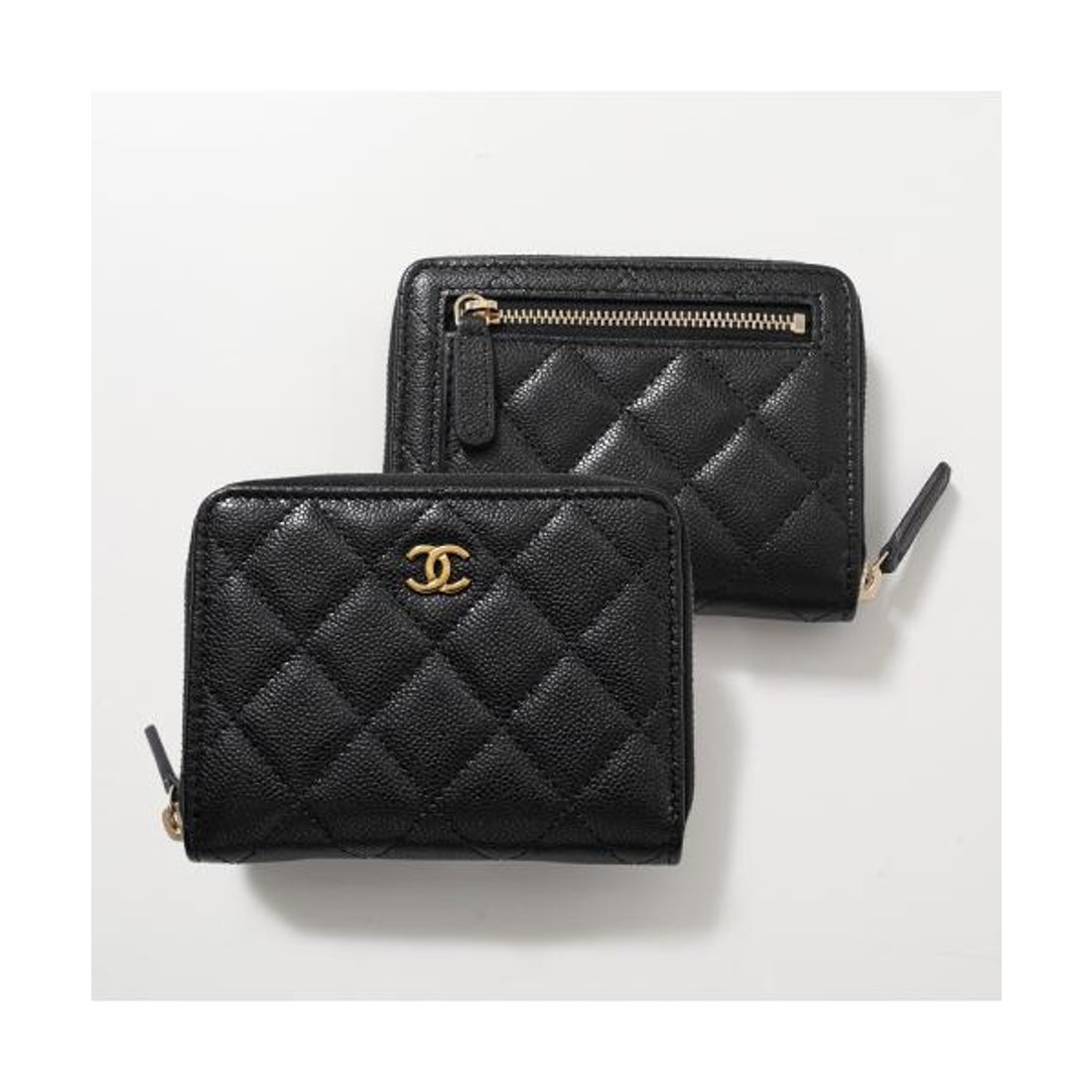 ❤️CHANEL 二つ折り財布 ブラック レザー 【公式通販】