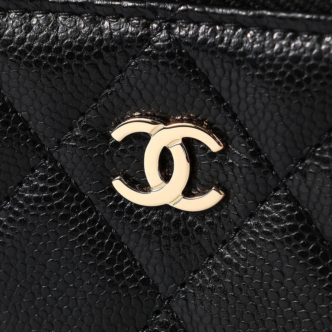 シャネル CHANEL 3つ折り財布 キャビアスキン MINI WALLET CHANEL